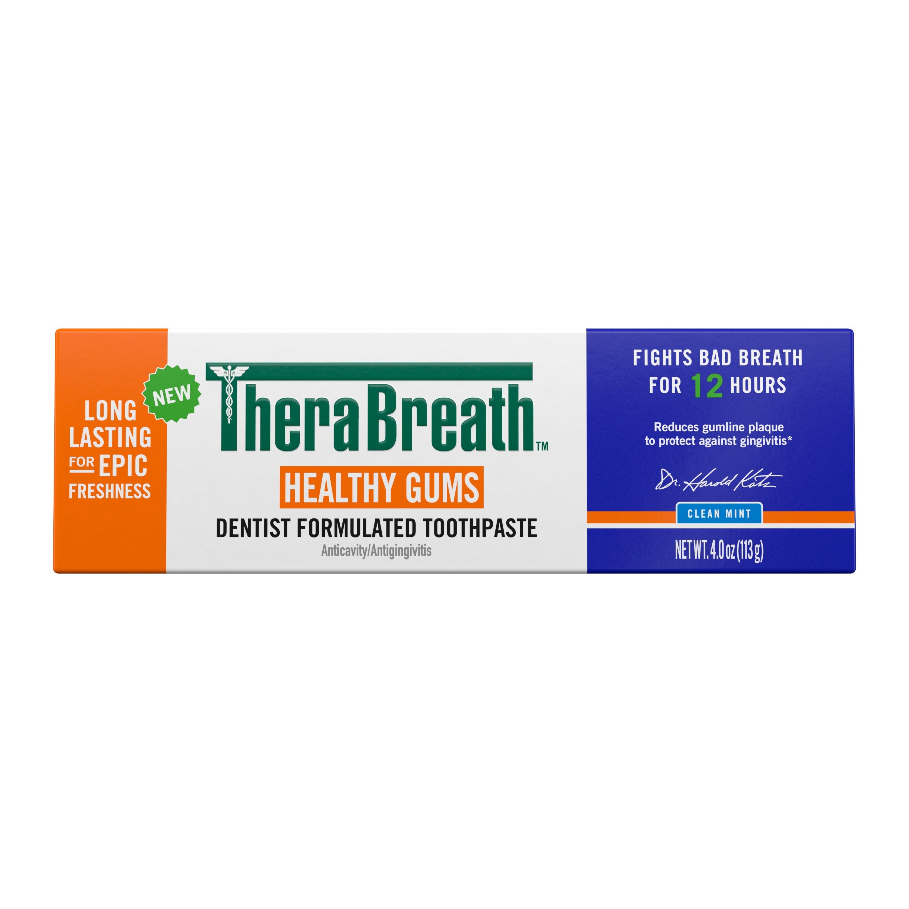 TheraBreath Healthy Gums Toothpaste, Helps Fight Gingivitis, Clean Mint R3D3